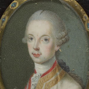 Detail of the painting of Alexander Leopold Joseph (1772-1795) by an unknown artist. Circa 1790.