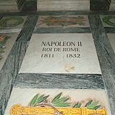 Photo of the epitaph of Joseph Karl Franz, Duke of Reichstadt (“Napoleon II”; 1811-1832) in Les Invalides, Paris.