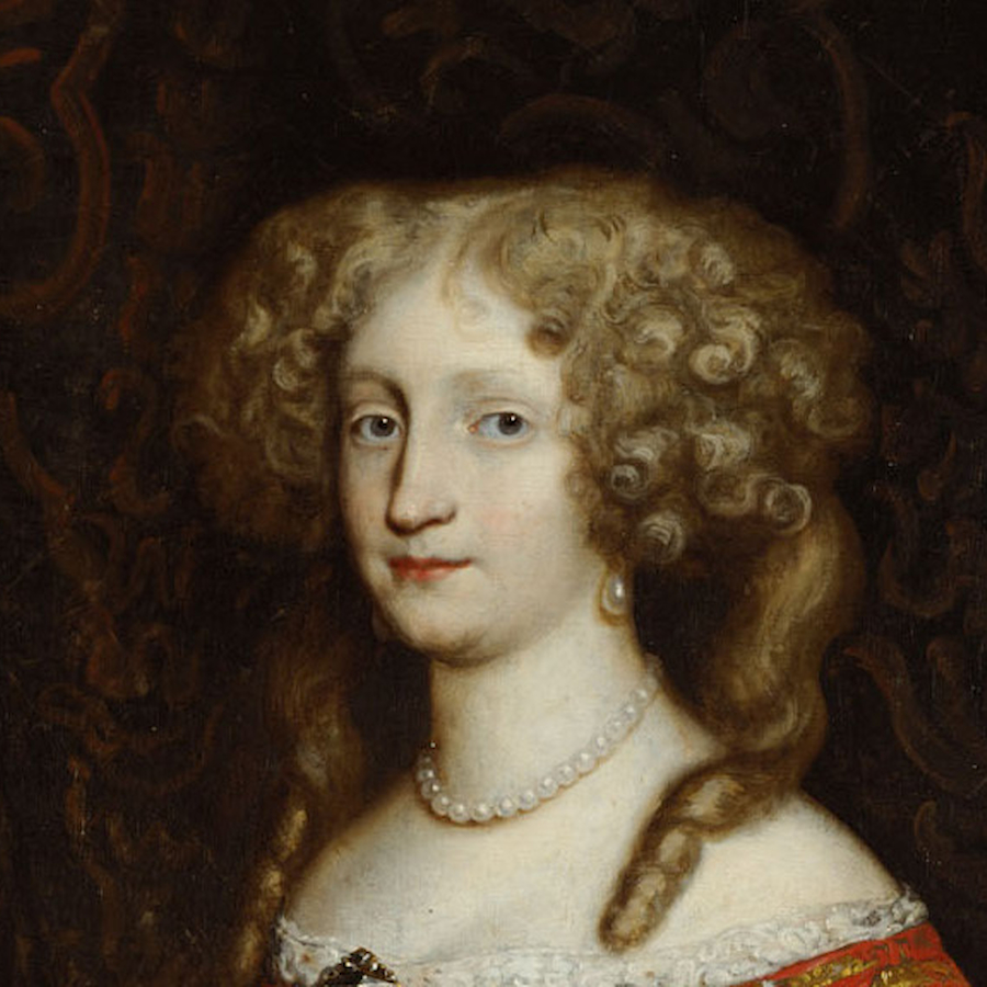 Detail of the painting of Empress Eleonore Magdalena (1655–1720) by an unknown artist. Circa 1680.