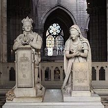 Photograph of the tomb of Marie Antoinette (1755–1793) by Edme Gaulle and Pierre Petitot in the Basilica of Saint-Denis in Paris. Dated 1830.
